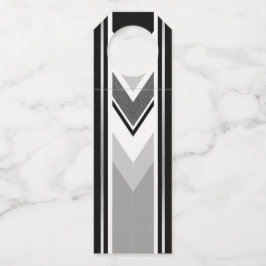 対角の白と黒、グレー、ストライプ ボトルネックタグ