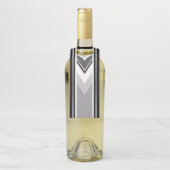 対角の白と黒、灰色のストライプ ボトルネックタグ (ボトル)