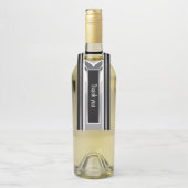 対角の黒、グレー、メタリックなストライプ柄 ボトルネックタグ (ボトル)