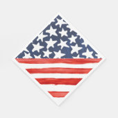 対角アメリカ国旗の赤ストライプい星フェスティバル スタンダードランチョンナプキン (角)