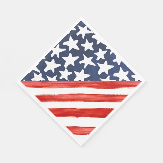 対角アメリカ国旗の赤ストライプい星フェスティバル スタンダードランチョンナプキン (角)