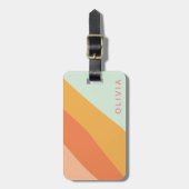 対角カラフルストライプスウィートキャンディパステル名 ラゲッジタグ (正面縦)