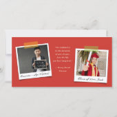 対角カラフルトレンディーストライプ写真卒業 案内状 (裏面)