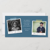 対角カラフルトレンディーストライプ写真卒業 案内状 (裏面)