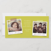 対角カラフルトレンディーストライプ写真卒業 案内状 (裏面)