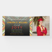 対角カラフルトレンディーストライプ写真卒業 横断幕 (横)