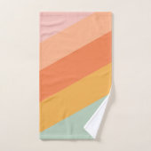 対角カラフルレトロストライプキャンディパステル バスタオルセット (ハンドタオル)
