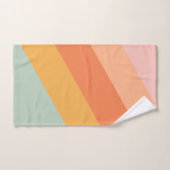 対角カラフルレトロストライプキャンディパステル バスタオルセット (ハンドタオル)