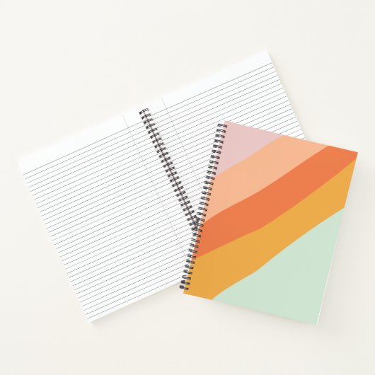対角カラフルレトロストライプスウィートキャンディパステル ノートブック (内部)