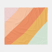 対角カラフルレトロストライプスウィートキャンディパステル フリースブランケット (正面(横))