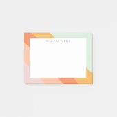 対角カラフルレトロストライプスウィートキャンディパステル ポストイット (正面)