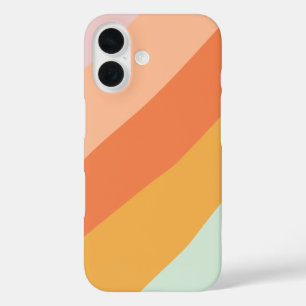 対角カラフルレトロストライプスウィートキャンディパステル iPhone 16ケース