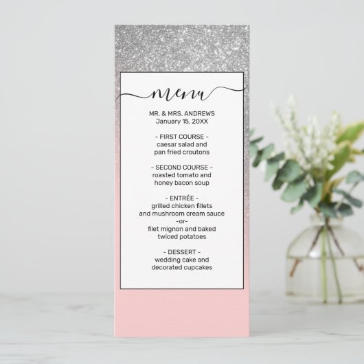 対角ガーリー銀赤面ピンクグラデーショングラデーション メニュー (スタンド正面)