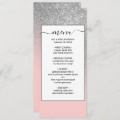 対角ガーリー銀赤面ピンクグラデーショングラデーション メニュー (正面/裏面)