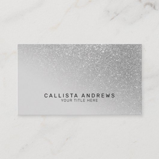 対角シルバーグリッターグラディエントグラデーションモノグラム 名刺 (正面)