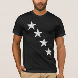 対角スター付きマンズブラックTシャツ Tシャツ