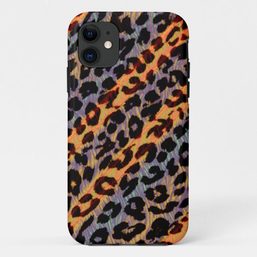 対角ストライプアニマルプリントヒョウの毛皮の皮 Case-Mate iPhoneケース (裏面)