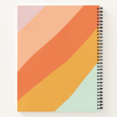 対角ストライプカラフルレトロパーソナライズされたレシピ ノートブック (裏面)