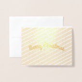 対角ストライプクリスマスグリーティング 箔カード (封筒付き正面)