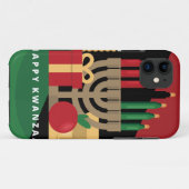 対角ストライプハッピークワンザ Case-Mate iPhoneケース (裏面(横))