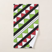 対角ストライプ三角形パターン バスタオルセット (ハンドタオル)