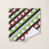 対角ストライプ三角形パターン バスタオルセット (ウォッシュタオル)