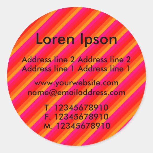 対角ストライプIIビジネス/プロファイル ラウンドシール (正面)