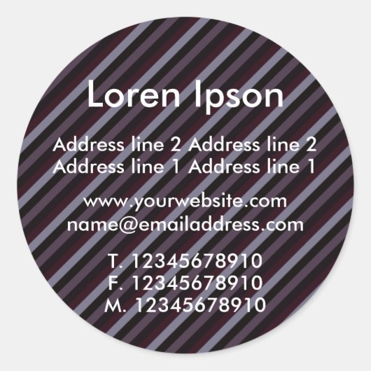 対角ストライプIIIビジネス/プロファイル ラウンドシール (正面)