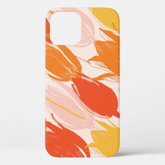対角チューリップ:ライトカラーデザイン。 Case-Mate iPhoneケース (裏面)