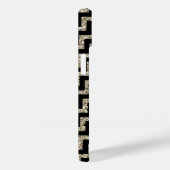 対角ブラックシェブロンパーソナライズされた金ゴールド Case-Mate iPhoneケース (裏面 / 右)
