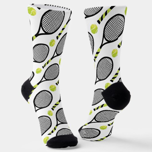 🎾対角ブラックテニスとグリーンテニス🎾白 ソックス (傾斜あり)