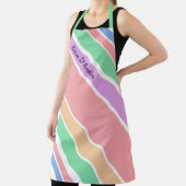 対角モダンストライプパステルパーソナライズされた エプロン (インサイチュ)