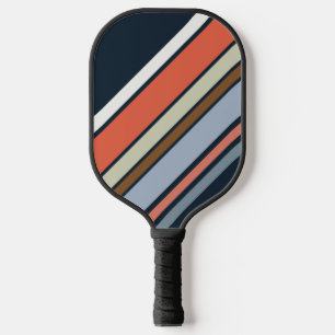 対角レトロスタイルストライプデザイン ピックルボールラケット