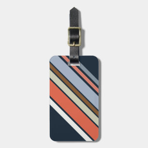 対角レトロスタイルストライプデザイン ラゲッジタグ