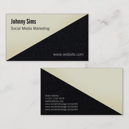 対角分割三モダン角線のカバー 名刺 (正面/裏面)