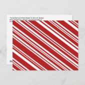 対角変化赤と白ストライプ ポストカード (正面/裏面)