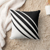 対角抽象芸術ブラック&ホワイトストライプの クッション (ブランケット)