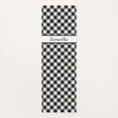 対角白黒バッファローチェック ヨガマット (正面)