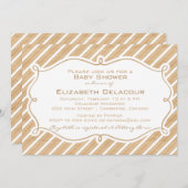 対角素朴ストライプベビーシャワー招待状 招待状 (正面/裏面)