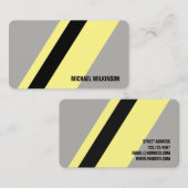 対角線のストライプなリボン色のテーマカバー灰色 名刺 (正面/裏面)