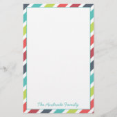 対角線のストライプのボーダーは文房具をカスタマイズ 便箋 (正面)