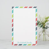 対角線のストライプのボーダーは文房具をカスタマイズ 便箋 (スタンド正面)
