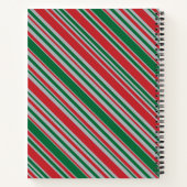 対角線のストライプの背景 ノートブック (裏面)