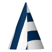 対角線のストライプ:ネイビーブルー パーティーハット (裏面)