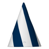 対角線のストライプ:ネイビーブルー パーティーハット (右)