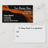 対角線の流れるオレンジ縞 予約カード (正面/裏面)