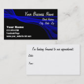 対角線の流れる青い縞 予約カード (正面/裏面)