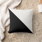 対角線の白黒カラーブロック クッション (ブランケット)