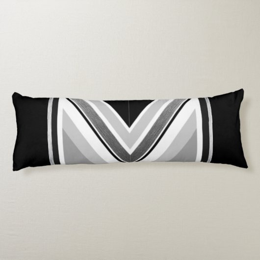 対角線の黒いグレーのストライプ ボディピロー (裏面)