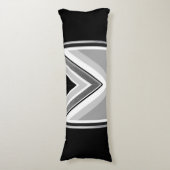 対角線の黒いグレーのストライプ ボディピロー (正面縦)